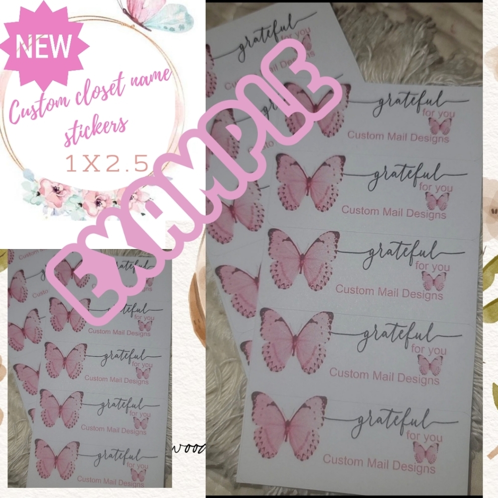 60 Butterfly Grateful name sticker - Picture 2 of 3